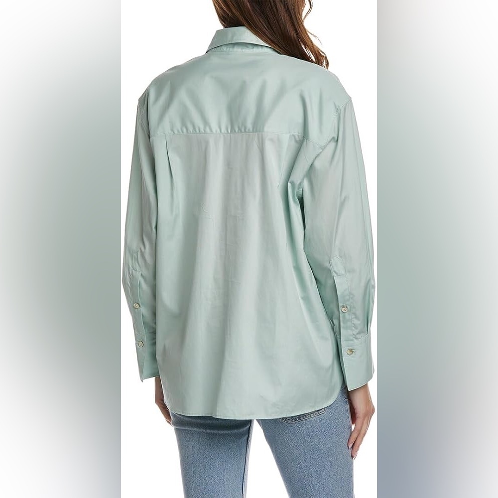 Vince Pale Mint Cotton Button-Down Shirt - Picture 2 of 10